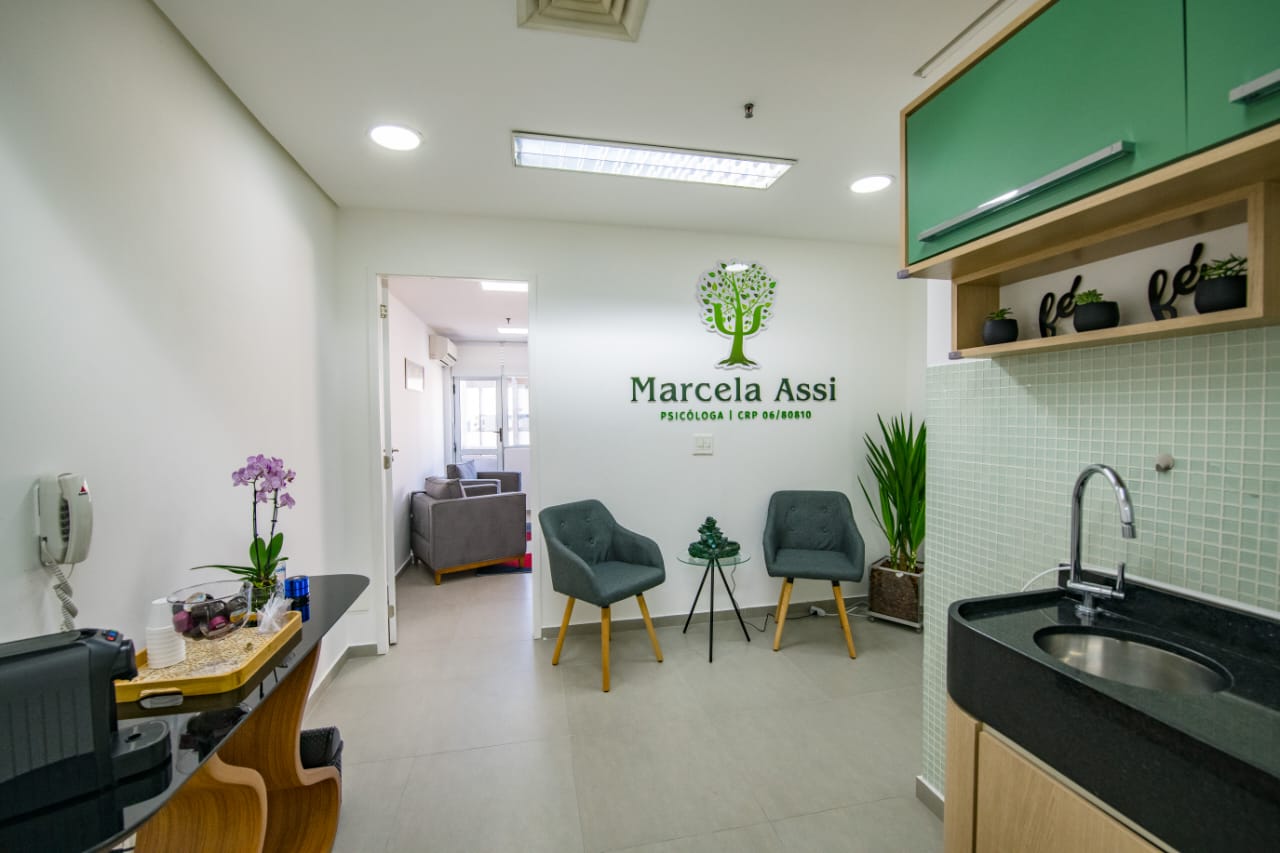 Recepção com logo Marcela Assi